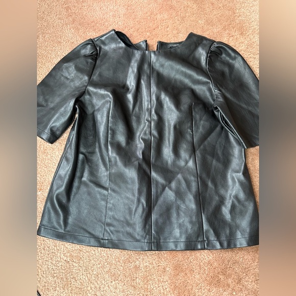 Ann Taylor Tops - Ann Taylor Petite Black Leather Top